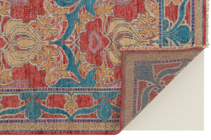 12 x 15 Blue Red & Yellow Wool Oriental Hand Knotted Rug