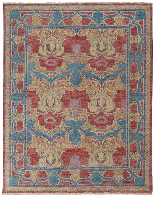 12 x 15 Blue Red & Yellow Wool Oriental Hand Knotted Rug