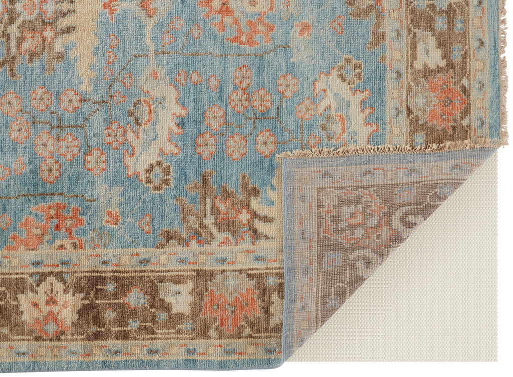 12 x 15 Brown & Blue Wool Oriental Hand Knotted Rug