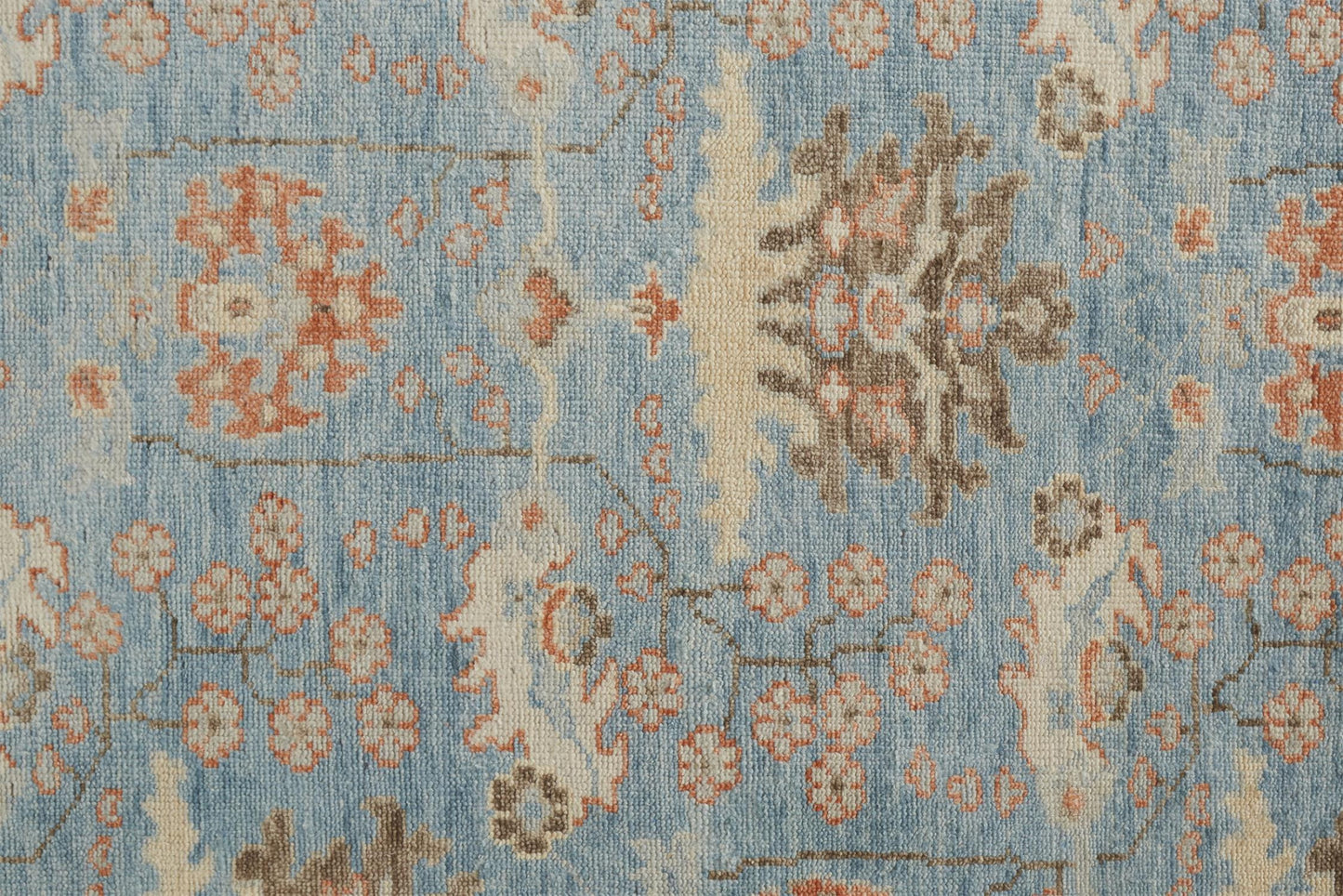 12 x 15 Brown & Blue Wool Oriental Hand Knotted Rug