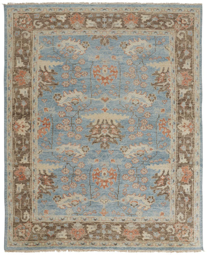 12 x 15 Brown & Blue Wool Oriental Hand Knotted Rug