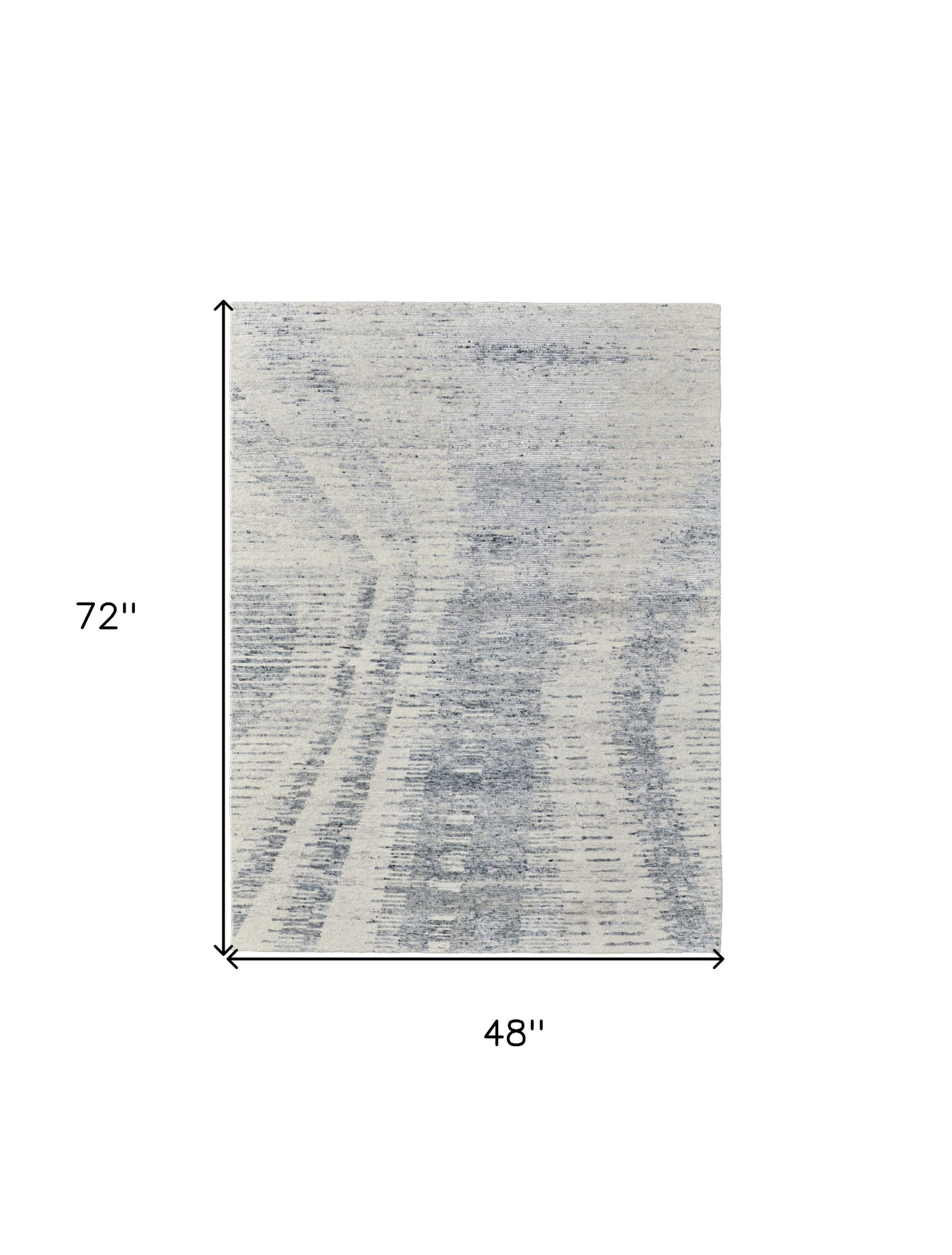 4 x 6 Ivory Gray & Blue Hand Knotted Rug