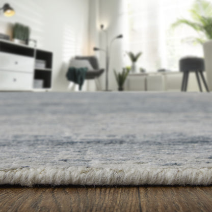 12 x 15 Ivory Gray & Blue Hand Knotted Rug