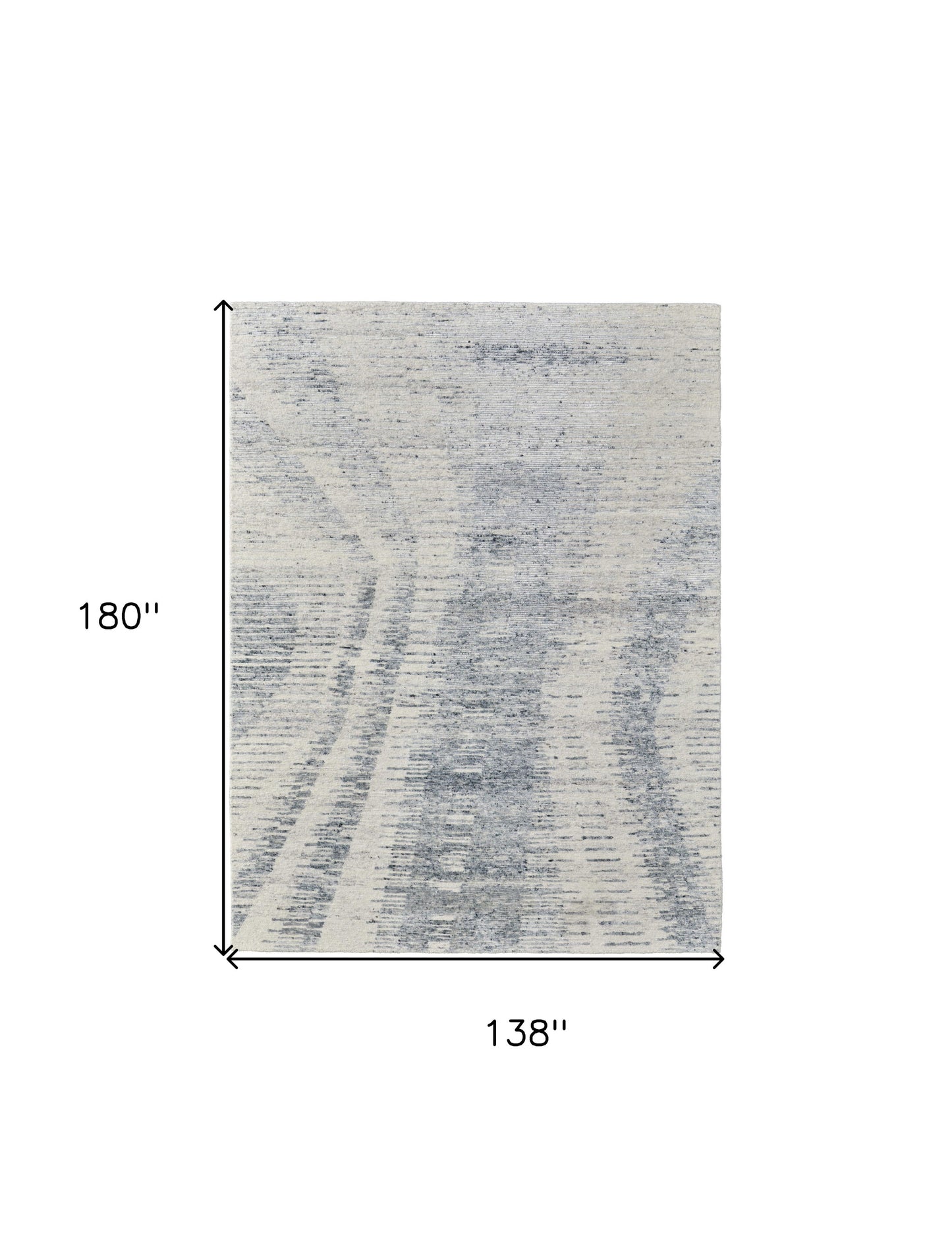 12 x 15 Ivory Gray & Blue Hand Knotted Rug