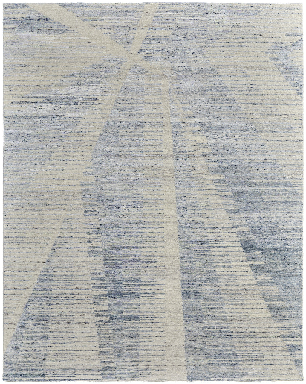 4 x 6 Ivory & Blue Hand Knotted Rug