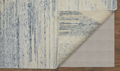 12 x 15 Ivory & Blue Hand Knotted Rug