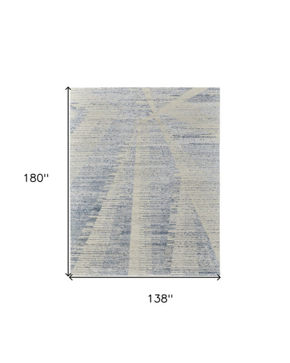 12 x 15 Ivory & Blue Hand Knotted Rug