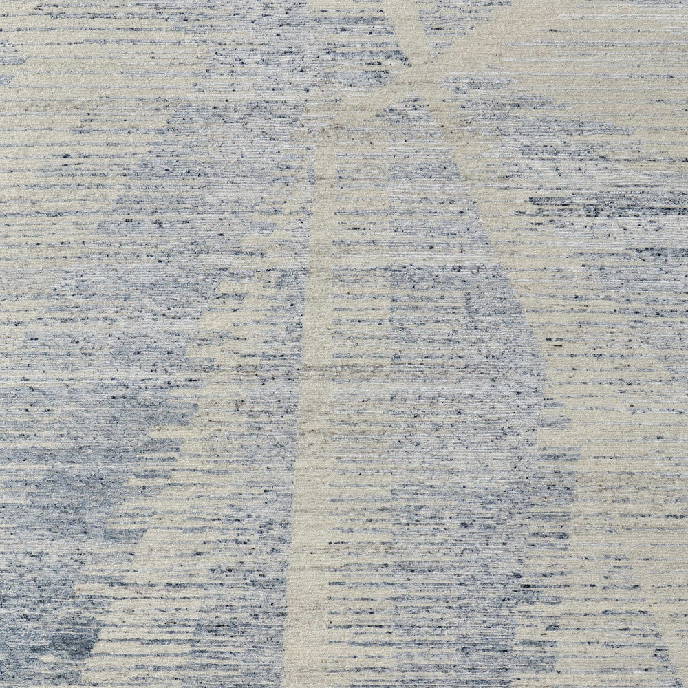 12 x 15 Ivory & Blue Hand Knotted Rug