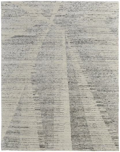 4 x 6 Ivory & Gray Hand Knotted Rug