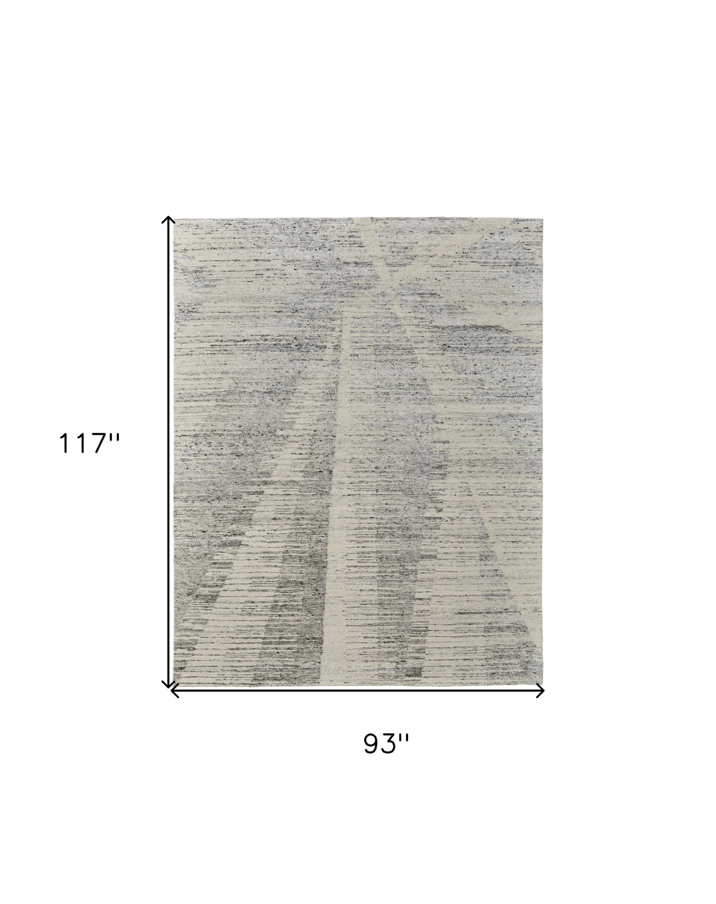8 x 10 Ivory & Gray Hand Knotted Rug