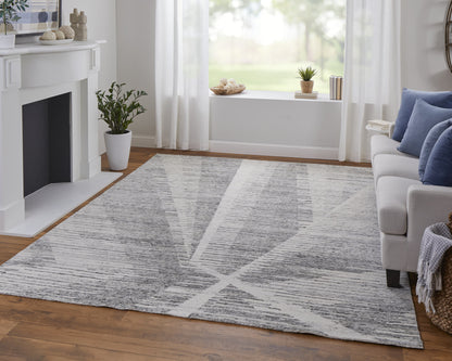12 x 15 Ivory & Gray Hand Knotted Rug