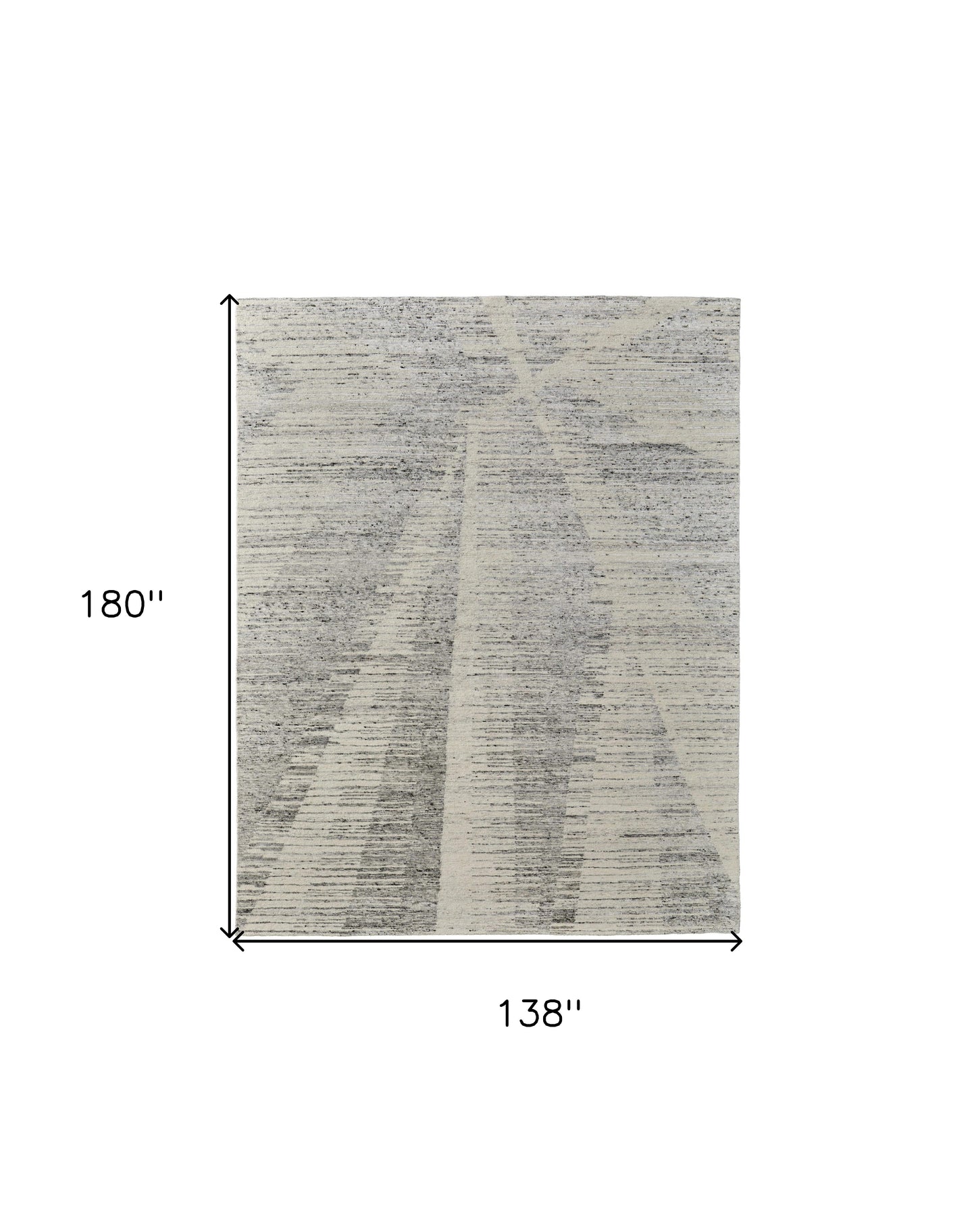 12 x 15 Ivory & Gray Hand Knotted Rug