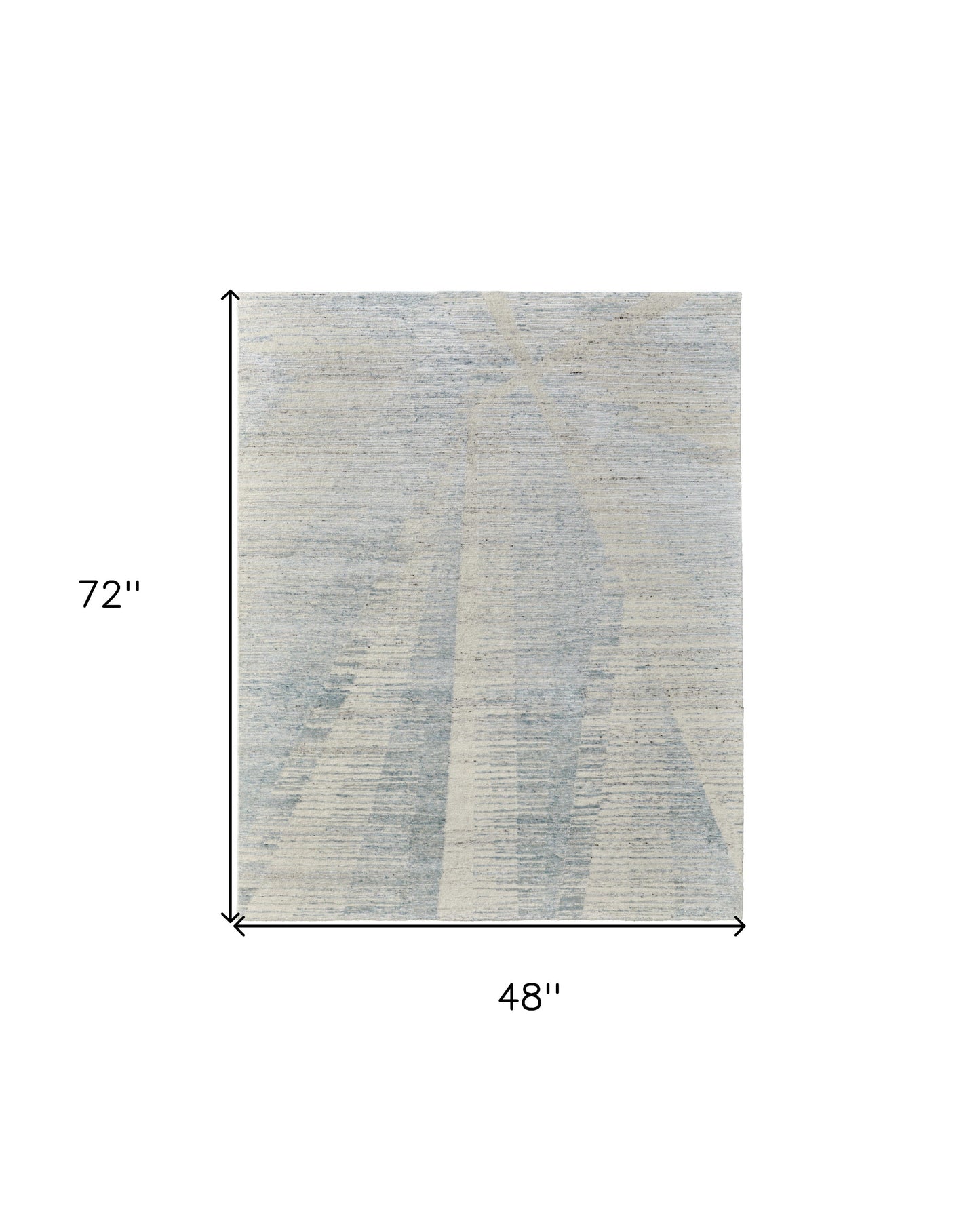 4 x 6 Ivory & Blue Hand Knotted Rug