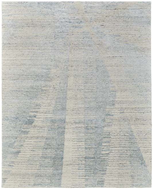 12 x 15 Ivory & Blue Hand Knotted Rug