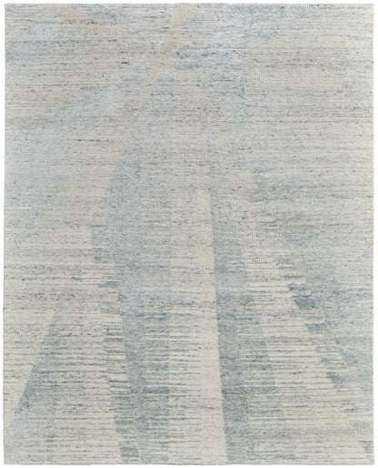12 x 15 Ivory & Blue Hand Knotted Rug