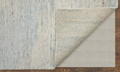 12 x 15 Ivory & Blue Hand Knotted Rug