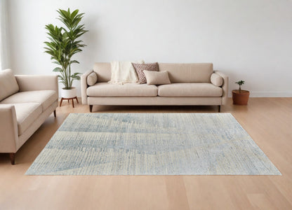 12 x 15 Ivory & Blue Hand Knotted Rug