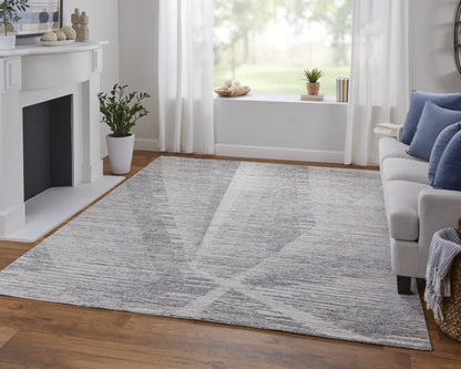 4 x 6 Ivory & Gray Hand Knotted Rug