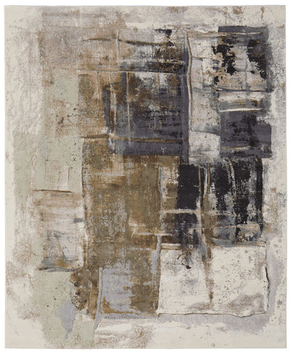 10 x 13 Gray Black & Brown Power Loom Rug