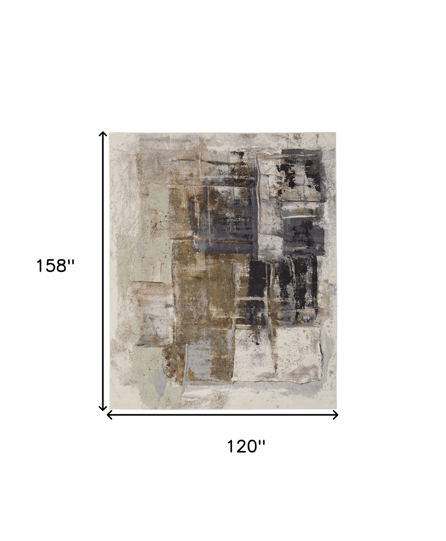 10 x 13 Gray Black & Brown Power Loom Rug
