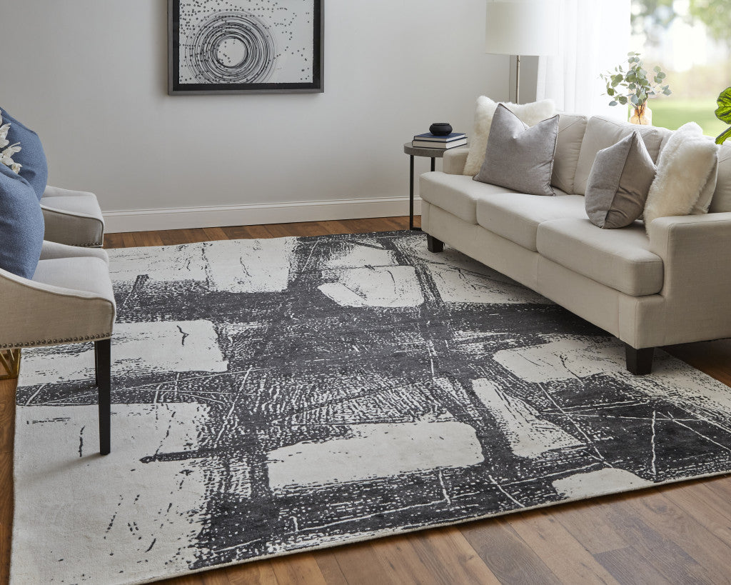 9 x 12 Black & Gray Hand Woven Rug