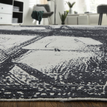 9 x 12 Black & Gray Hand Woven Rug