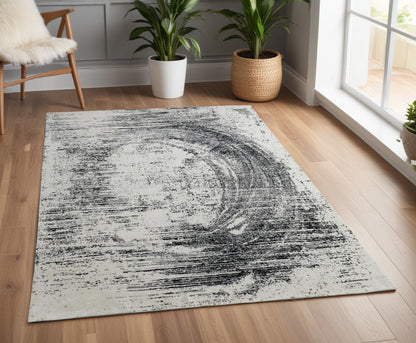 4 x 6 Black & Gray Hand Woven Rug