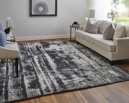 4 x 6 Black & Gray Hand Woven Rug
