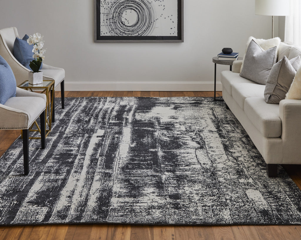 4 x 6 Black & Gray Hand Woven Rug