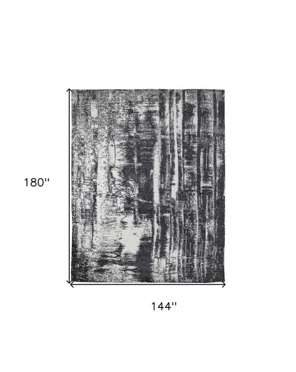 12 x 15 Black & Gray Hand Woven Rug