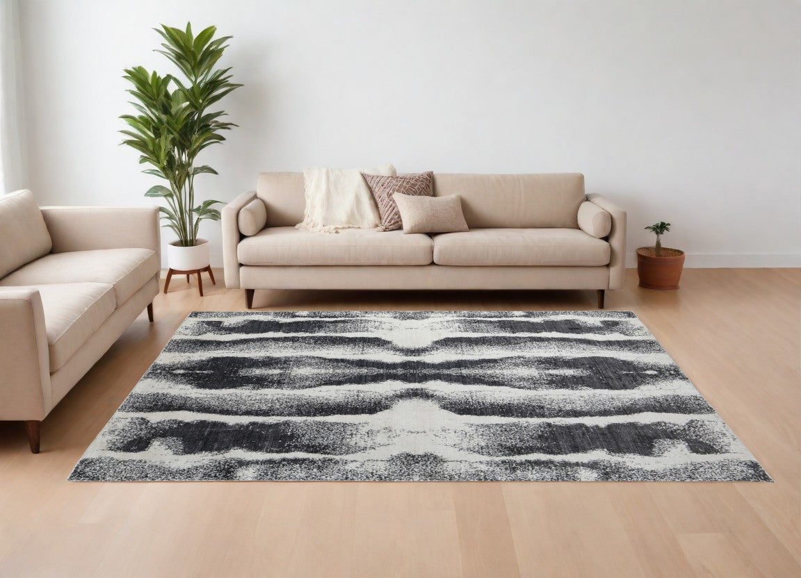 9 x 12 Black & Gray Hand Woven Rug