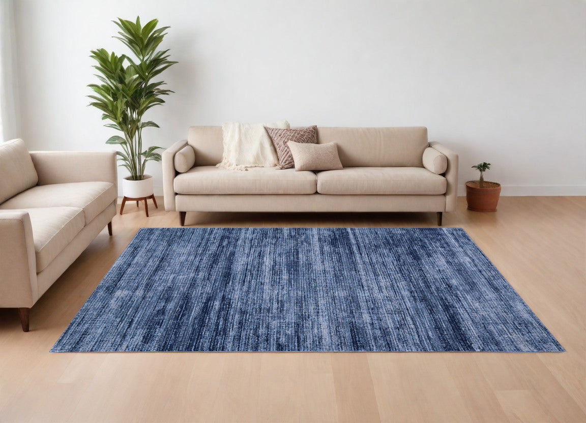 8 x 10 Blue & Gray Power Loom Rug