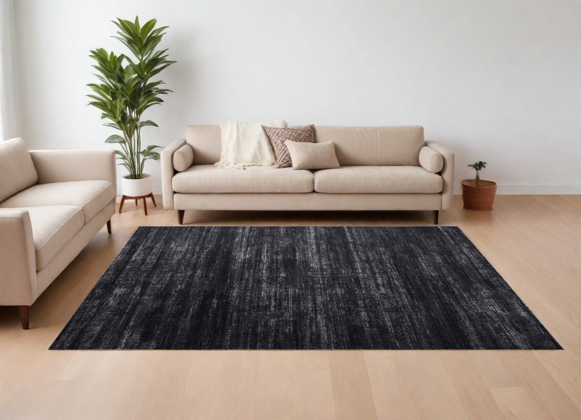 8 x 10 Black & Gray Power Loom Rug