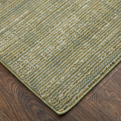 8 x 10 Tan & Green Power Loom Rug