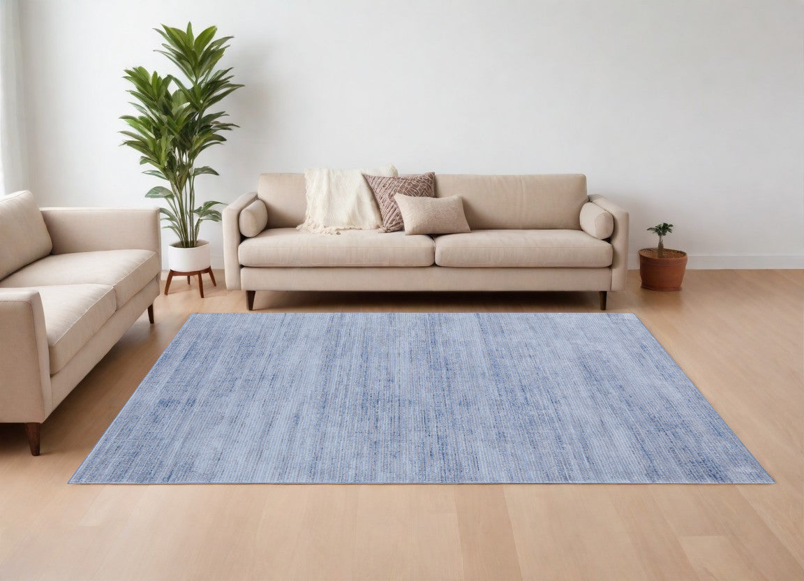 8 x 10 Blue & Ivory Power Loom Rug