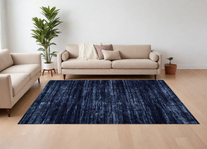 8 x 10 Black & Blue Power Loom Rug