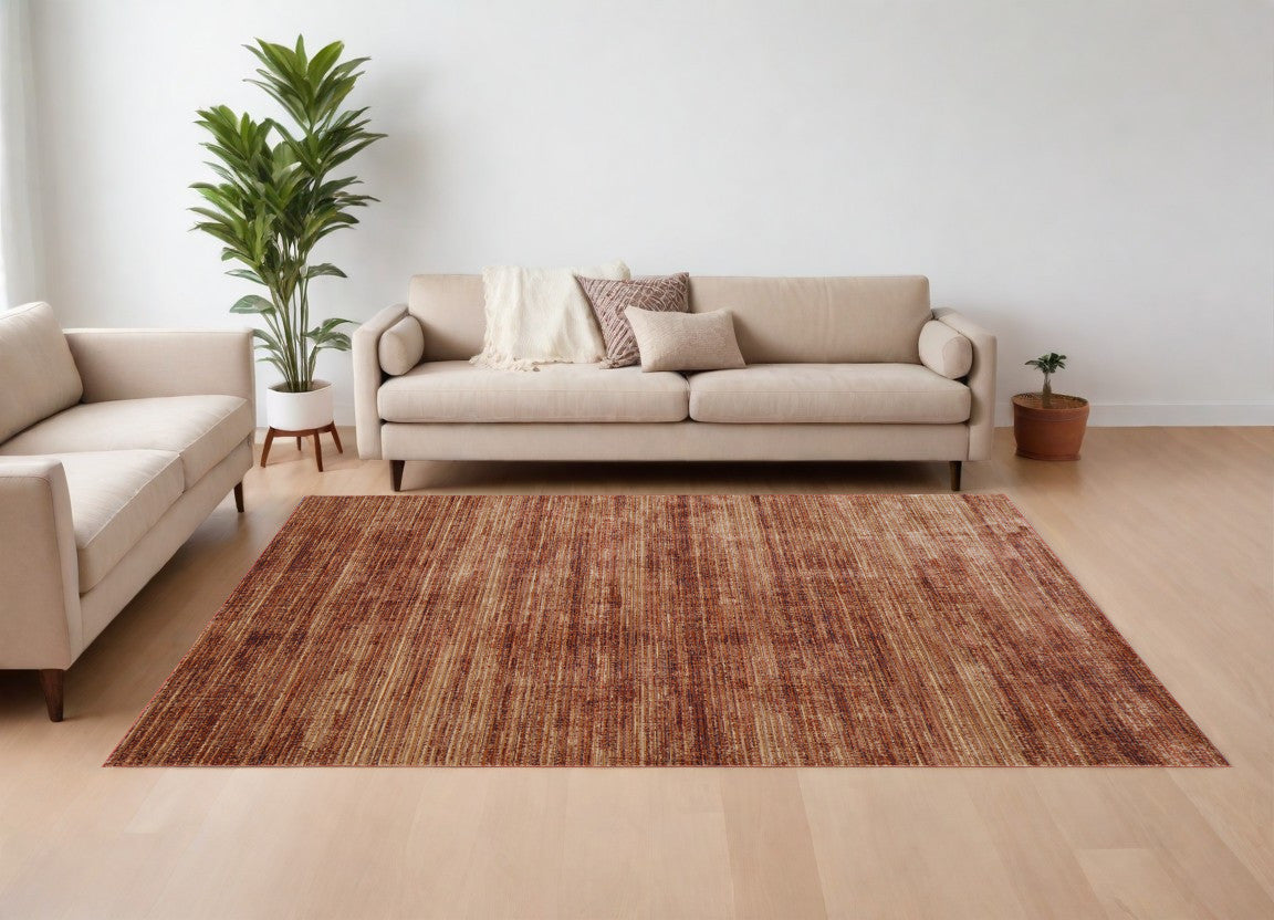 8 x 10 Tan & Brown Power Loom Rug