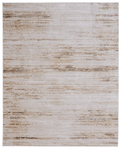 8 x 10 Ivory & Tan Power Loom Rug