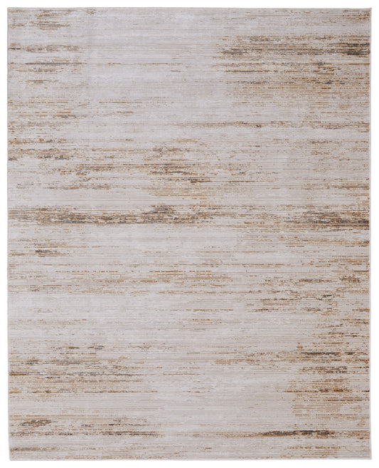 8 x 10 Ivory & Tan Power Loom Rug