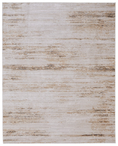 8 x 10 Ivory & Tan Power Loom Rug