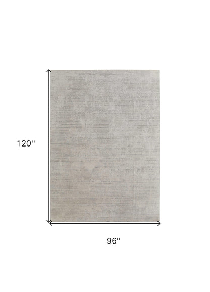 8 x 10 Gray & Ivory Hand Woven Rug