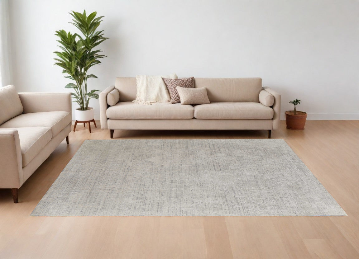 12 x 15 Gray & Ivory Hand Woven Rug