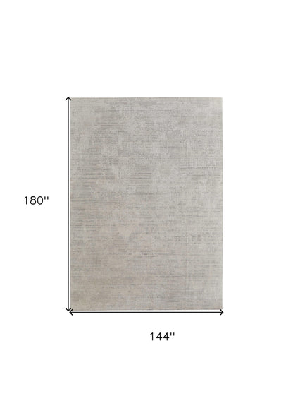 12 x 15 Gray & Ivory Hand Woven Rug