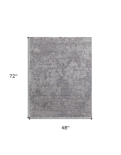 4 x 6 Gray Hand Woven Rug