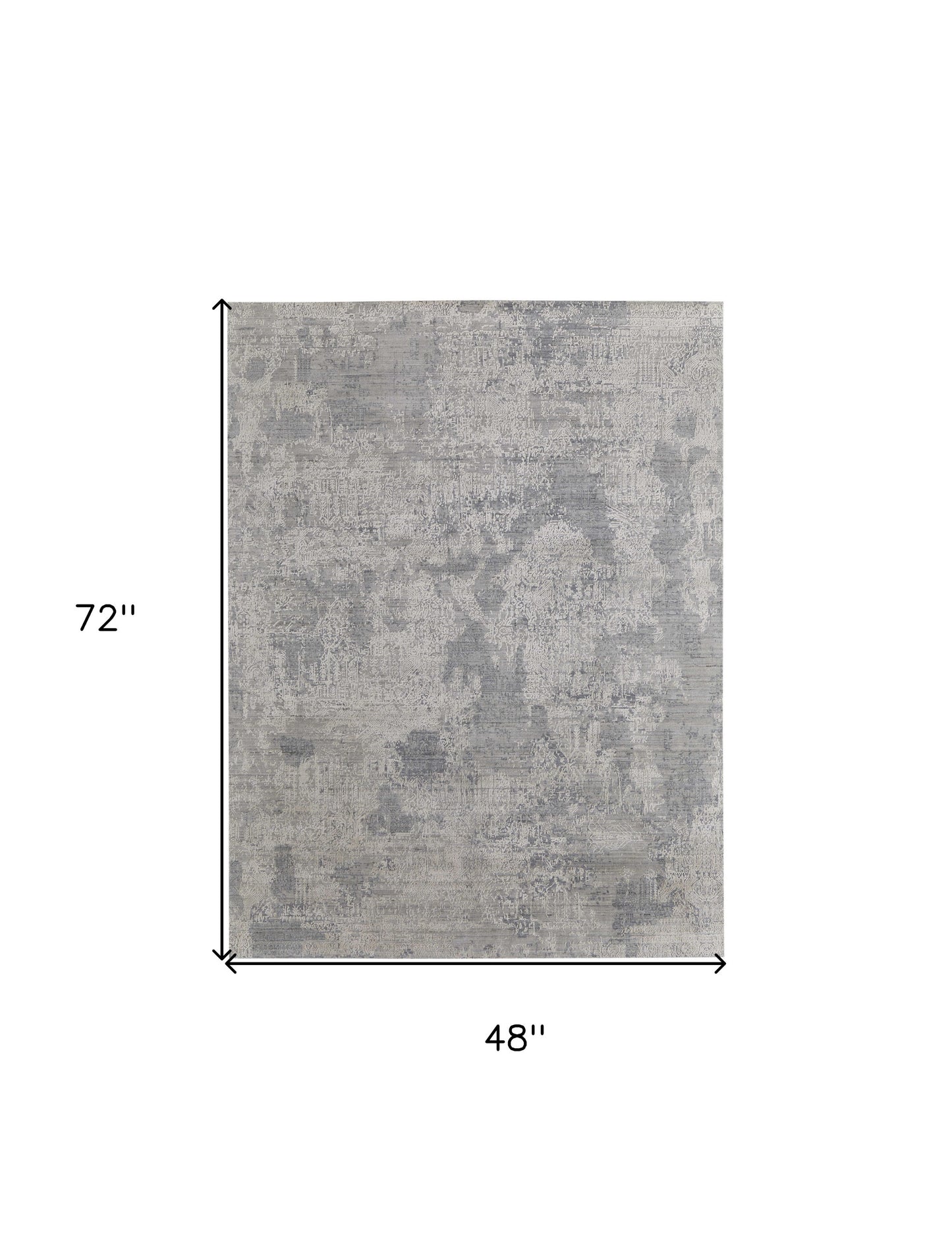 4 x 6 Gray & Silver Hand Woven Rug