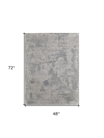 4 x 6 Gray & Silver Hand Woven Rug