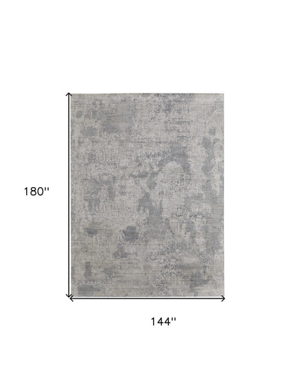 12 x 15 Gray & Silver Hand Woven Rug