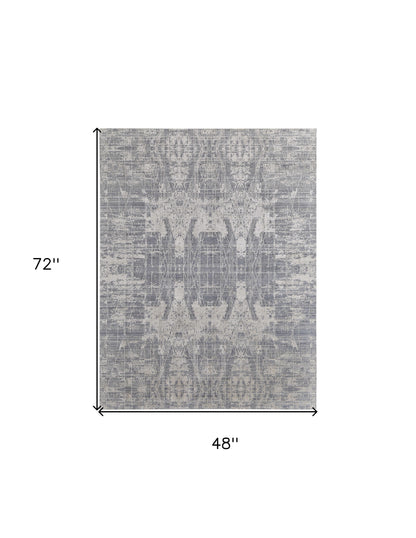 4 x 6 Gray & Silver Hand Woven Rug