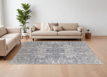 9 x 12 Gray & Silver Hand Woven Rug