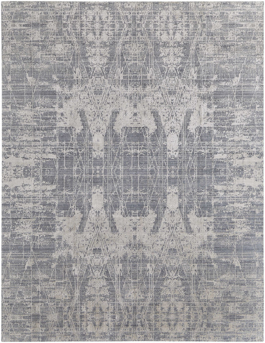 9 x 12 Gray & Silver Hand Woven Rug